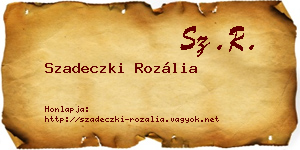 Szadeczki Rozália névjegykártya