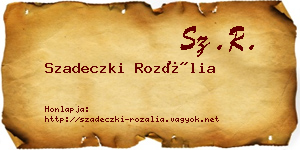 Szadeczki Rozália névjegykártya