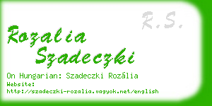 rozalia szadeczki business card