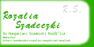 rozalia szadeczki business card